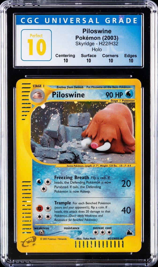 2003 #H22 Piloswine-Holo CGC 10